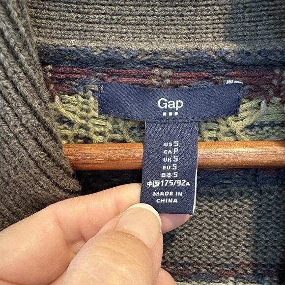 Navajo Cardigan Small Shawl Collar Aztec Southwest Ranch Tribal Nordic Striped - Picture 2 of 14